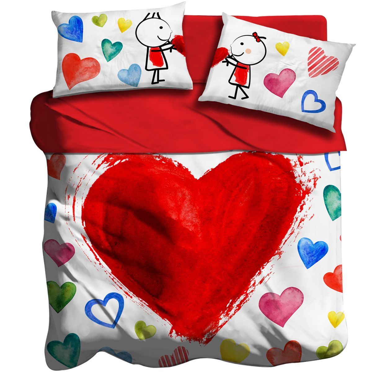 I Love Sleeping Completo Lenzuola copriletto YOU AND ME 2502B80