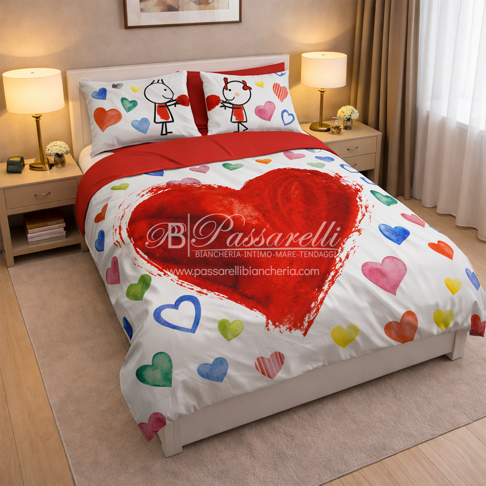 I Love Sleeping Completo Lenzuola copriletto YOU AND ME 2502B80