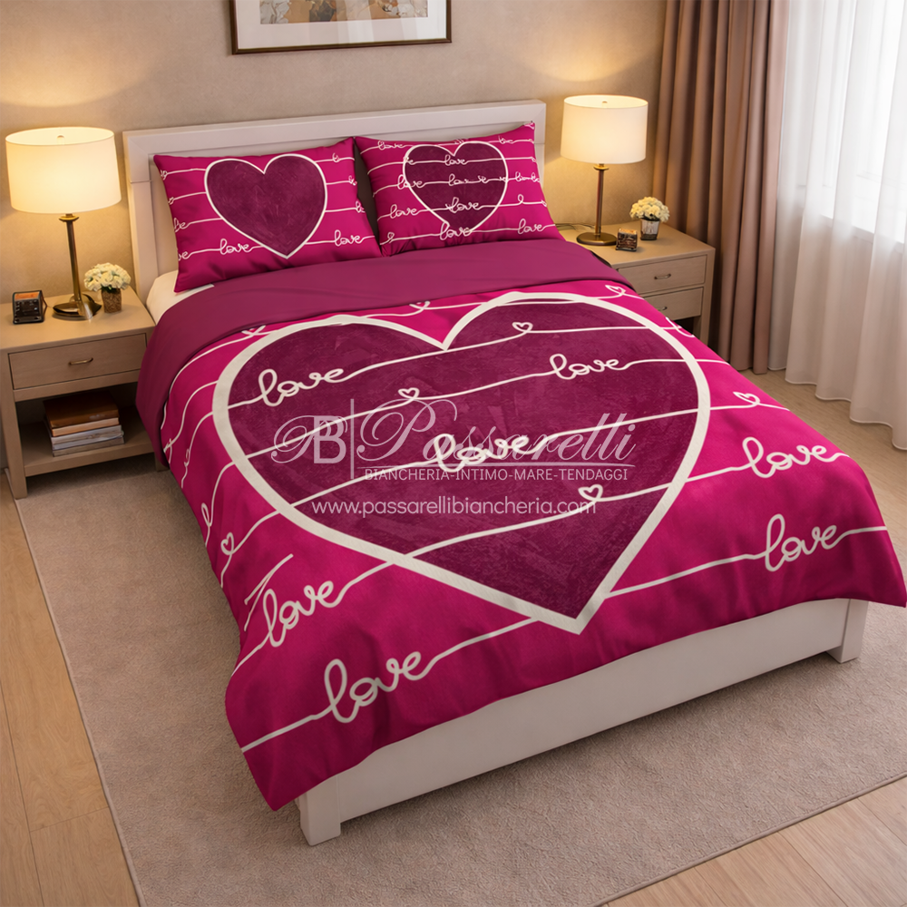 I Love Sleeping Completo lenzuola copriletto LOVE 2502B80
