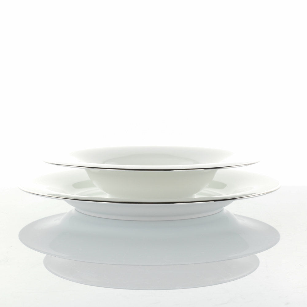 Servizio tavola 18pz PLUS PLATIN LINE in porcellana By Weissestal