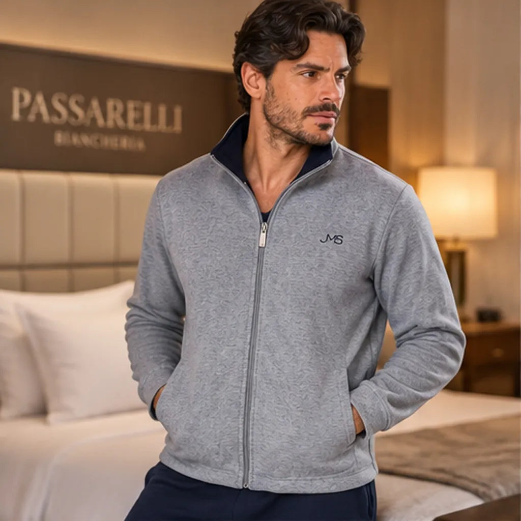 Jamas Herren Kamerajacke mit Reißverschluss Foster S80