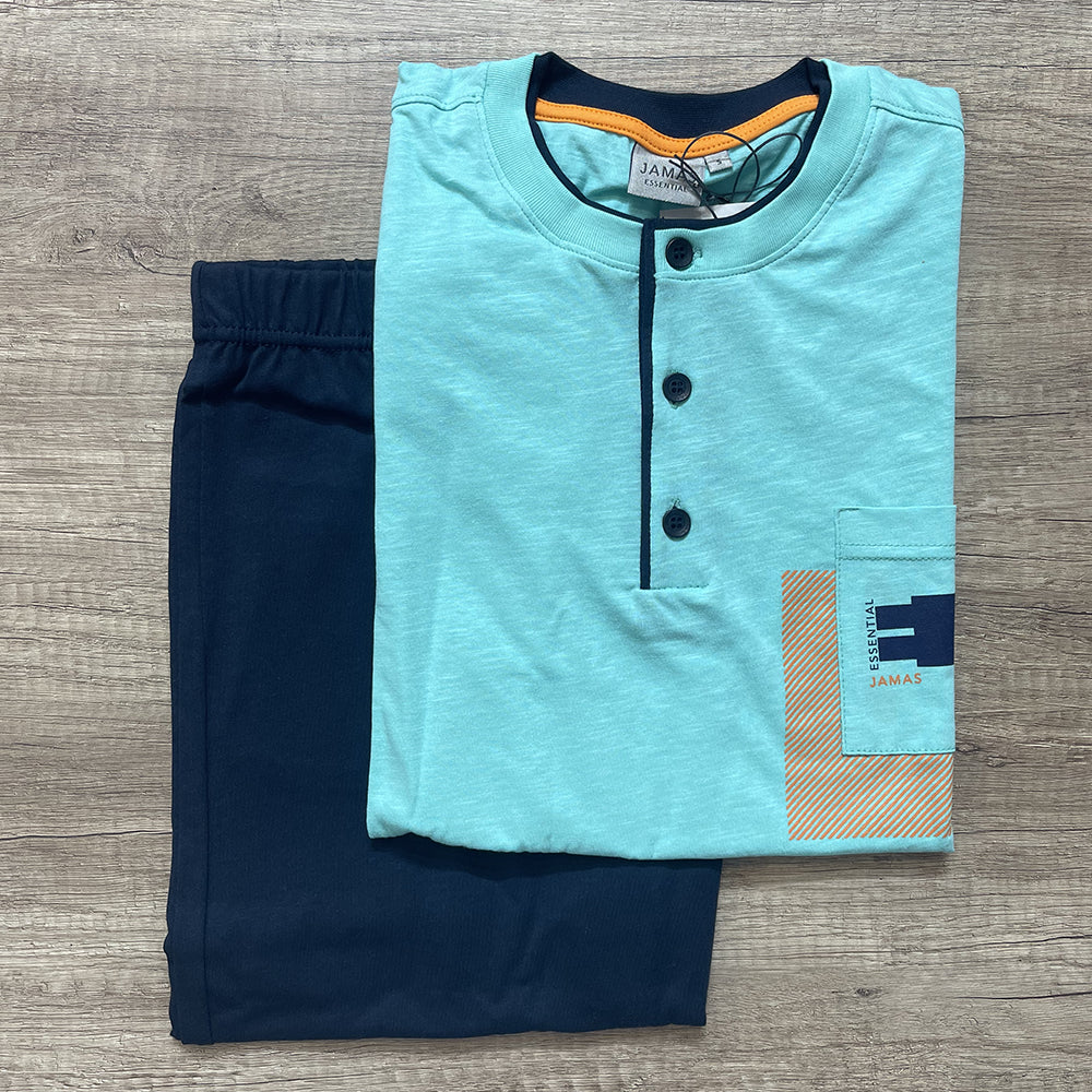 Jamas Herren Kurzer Sommer Schlafanzug EJ 2085 S41