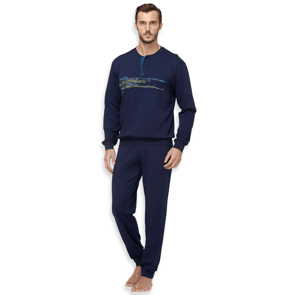 Jamas Pigiama Serafino da Uomo in Caldo Cotone IJ 2120 S54 - Passarelli Biancheria