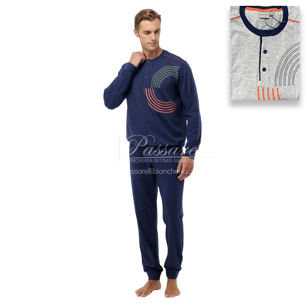 Jamas Pigiama Uomo Cotone Leggero Maniche Lunghe EJ2234 2504S50