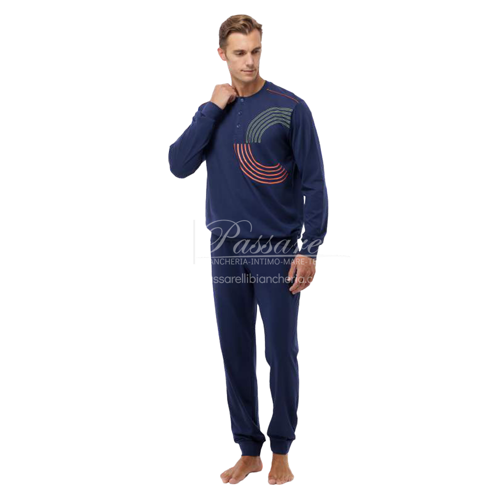 Jamas Pigiama Uomo Cotone Leggero Maniche Lunghe EJ2234 2504S50
