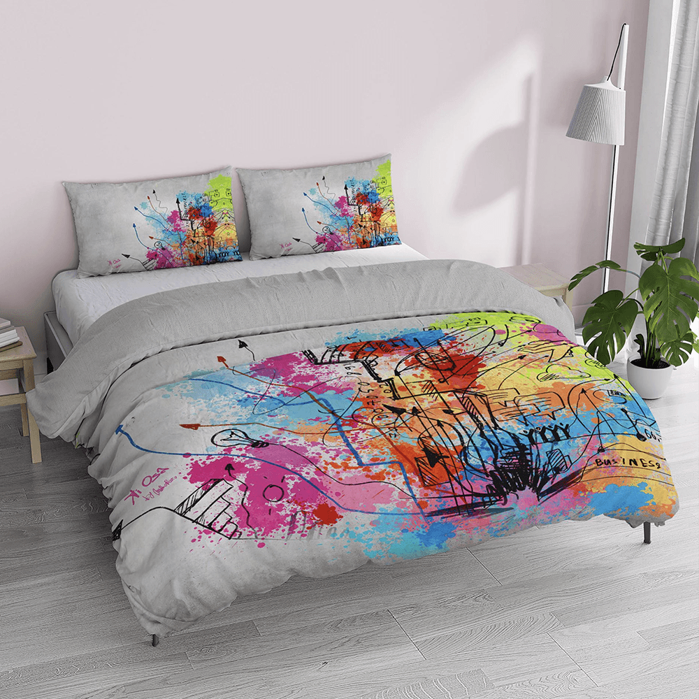 Kiosa Parure Copripiumino Matrimoniale in Cotone kio627 B66 - Passarelli Biancheria