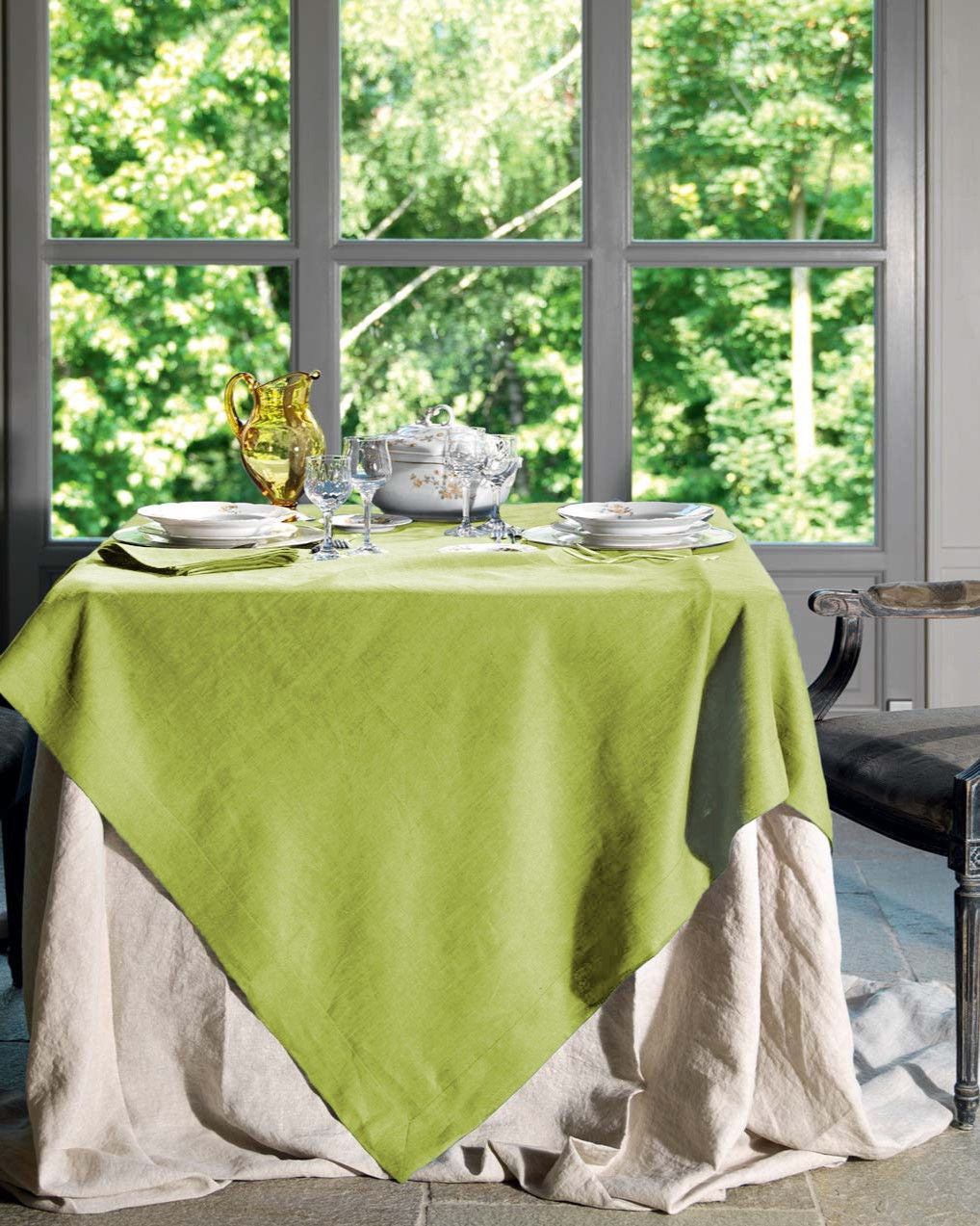 Tessitura Toscana Telerie Servizio in Puro Lino Tinta Unita Tiziano - Varie Dimensioni