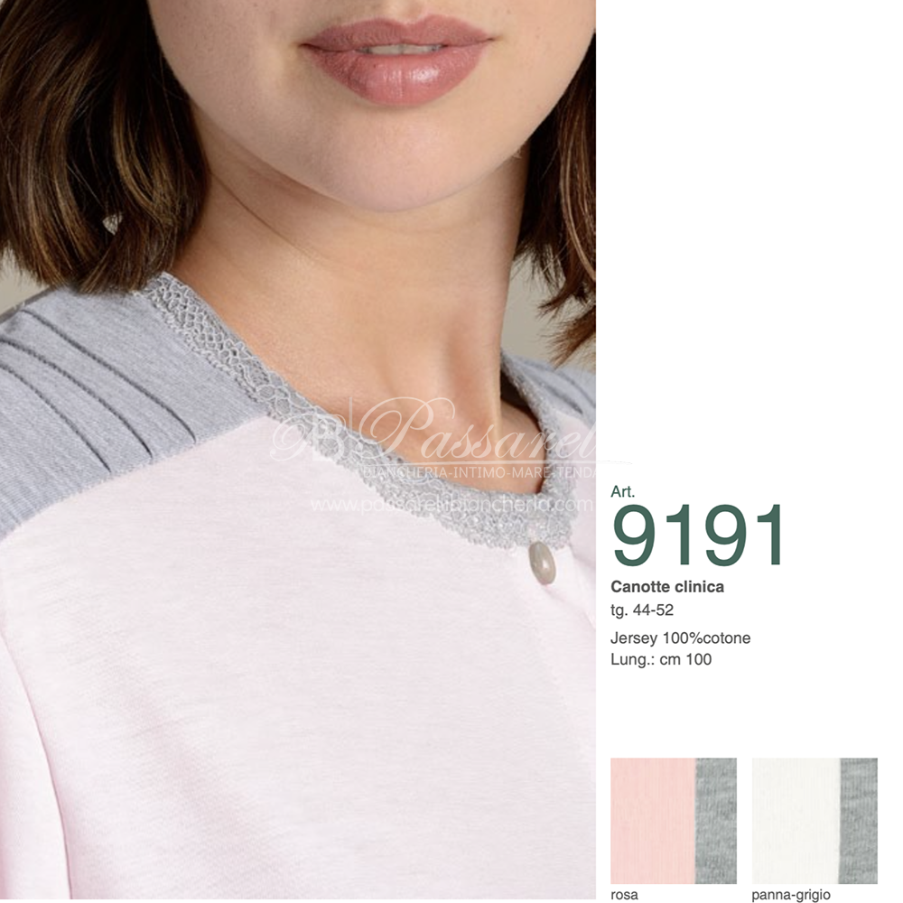 Lingery Camicia da Notte Maniche Lunghe in Cotone Clinica 9191 2504S32