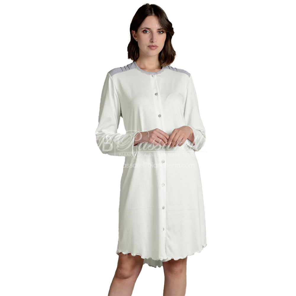 Lingery Camicia da Notte Maniche Lunghe in Cotone Clinica 9191 2504S32