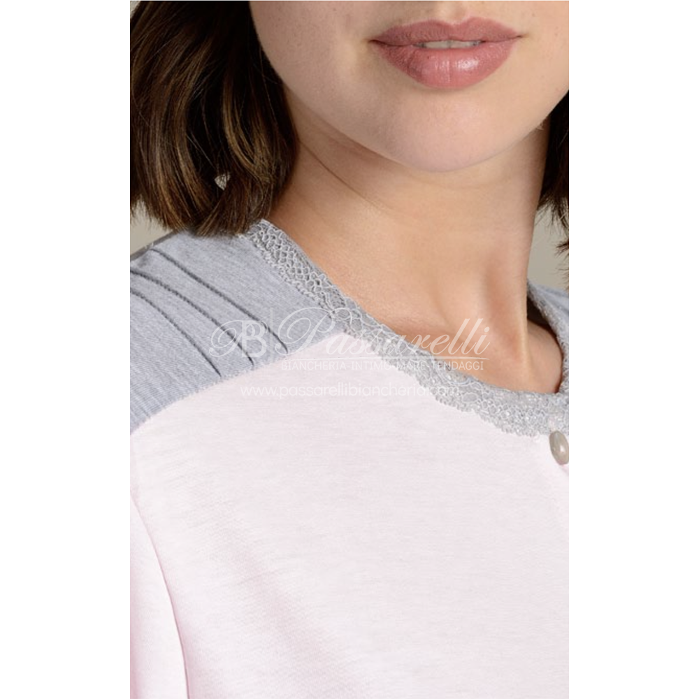 Lingery Camicia da Notte Maniche Lunghe in Cotone Clinica 9191 2504S32
