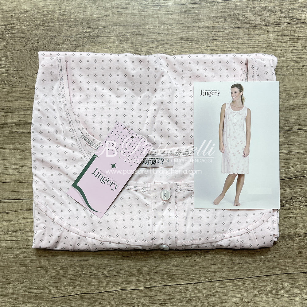 Lingery Camicia da Notte Spalla Larga in Jersey di Puro Cotone 9203 2505S30