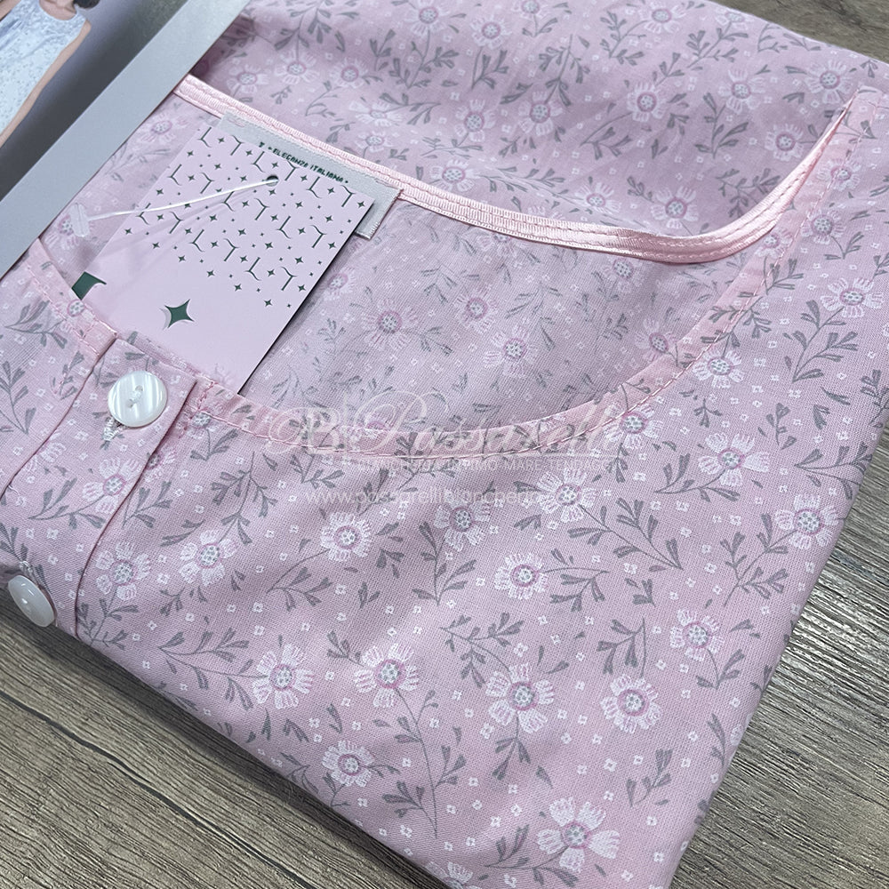 Lingery Camicia da Notte Spalla Larga in Mussola di Cotone 9198 2504S34