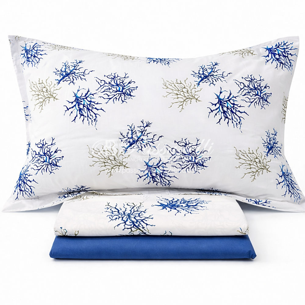 Mirabello Completo Lenzuola Copriletto Matrimoniale Coralli