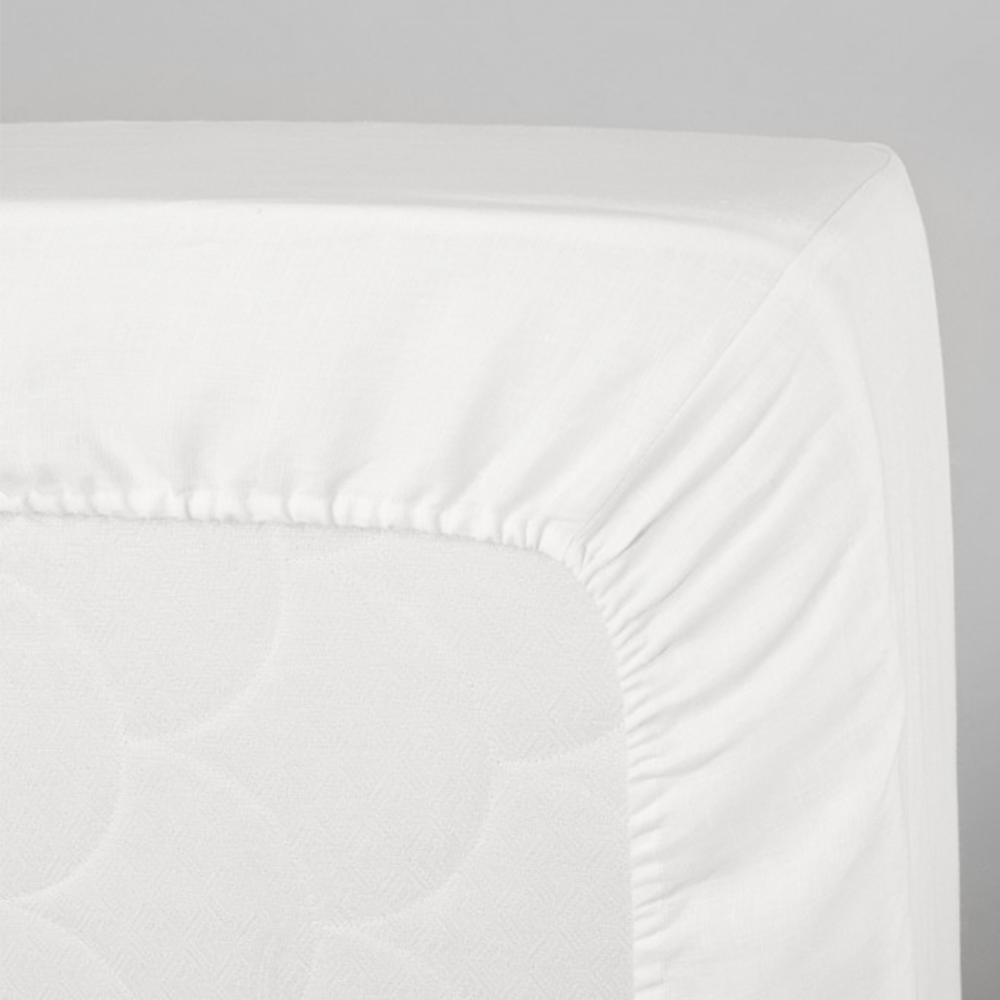 MT Boccia Lenzuolo sotto matrimoniale in misto lino bianco 416 S60