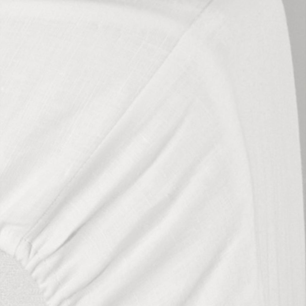 MT Boccia Lenzuolo sotto matrimoniale in misto lino bianco 416 S60