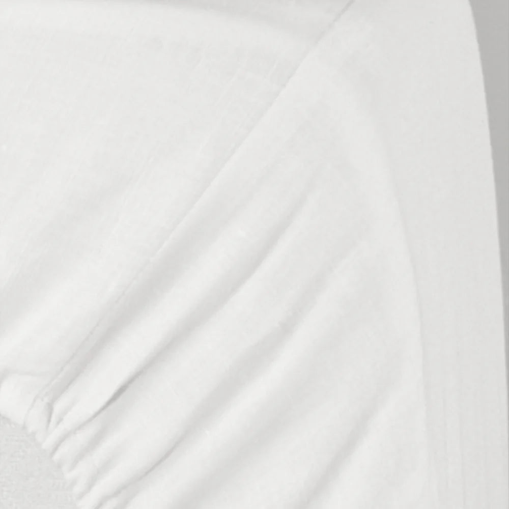 MT Boccia Lenzuolo sotto matrimoniale in puro lino bianco 840 S72