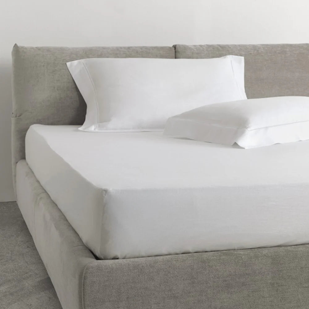 MT Boccia Lenzuolo sotto matrimoniale in puro lino bianco 840 S72