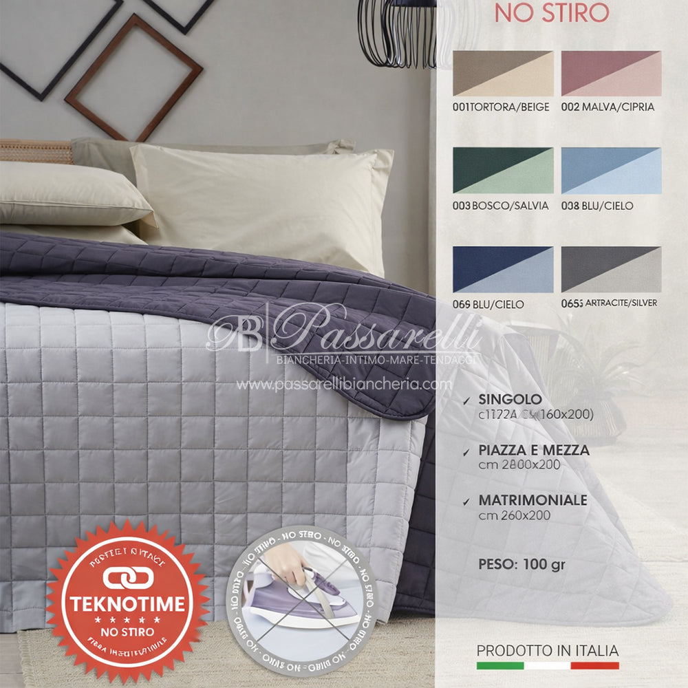Maè by Via Roma 60 Copriletto Trapuntato Tekno Time® No Stiro – Made in Italy
