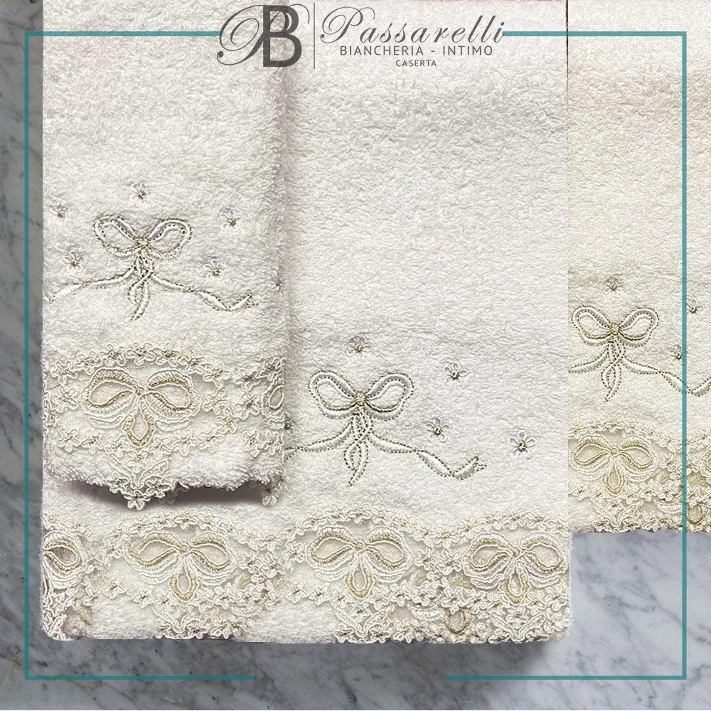 Maison Sucree Set 1+1 Asciugamani Fiocco D25 - Passarelli Biancheria