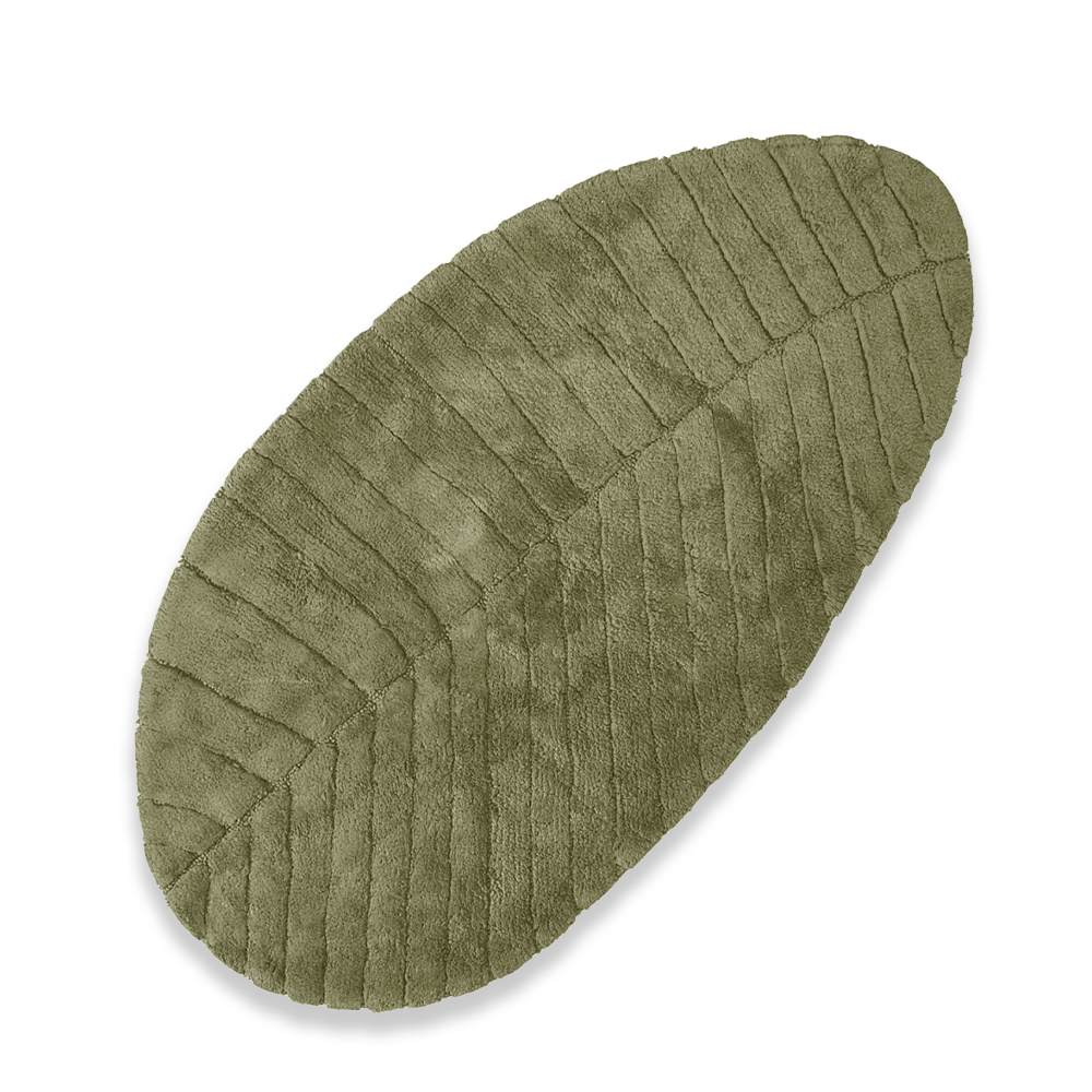 Maison Sucrée Tappeto bagno in cotone con trattamento antiscivolo Foglia S46