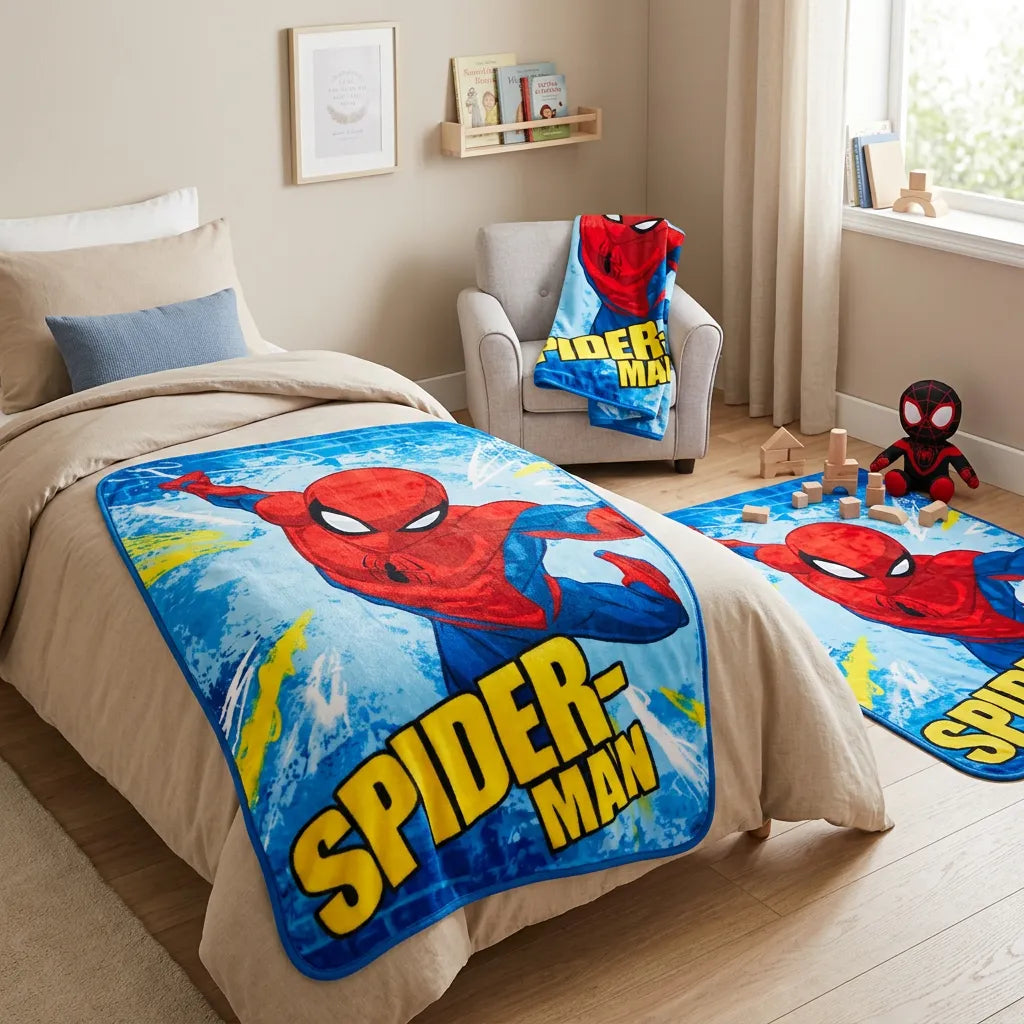 Marvel Coperta Plaid in morbido e Caldo Pile Spiderman 100x150
