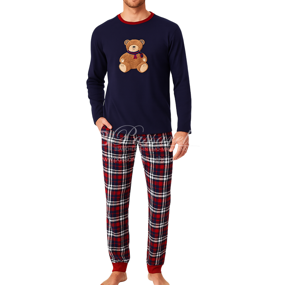 Maryplaid Pigiama Unisex in Caldo Cotone +Porta pigiama 6P85001-2 2510S50