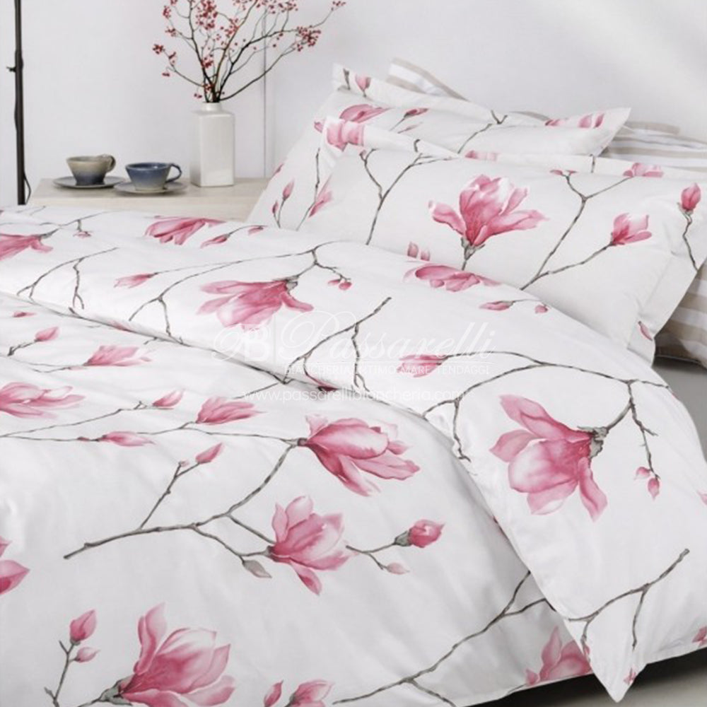Mirabello Completo Lenzuola Copriletto Matrimoniale Magnolia