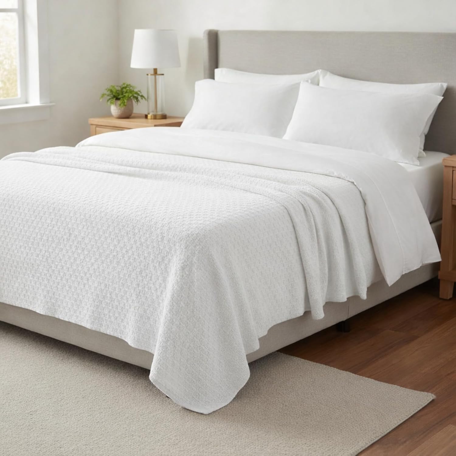 Mirabello Copriletto Estivo Tinta unita in Cotone Surface - Dimensioni Varie