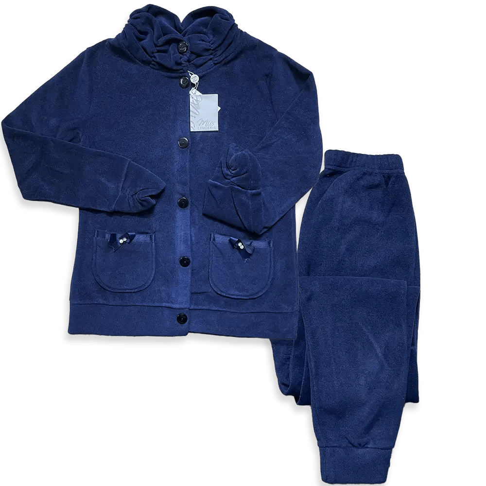 Miss Lingerie Pigiama Invernale da donna Aperto Avanti Mina S70 - Passarelli Biancheria