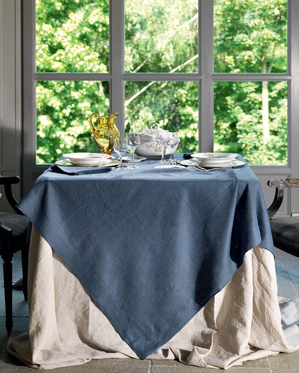 Tessitura Toscana Telerie Servizio in Puro Lino Tinta Unita Tiziano - Varie Dimensioni