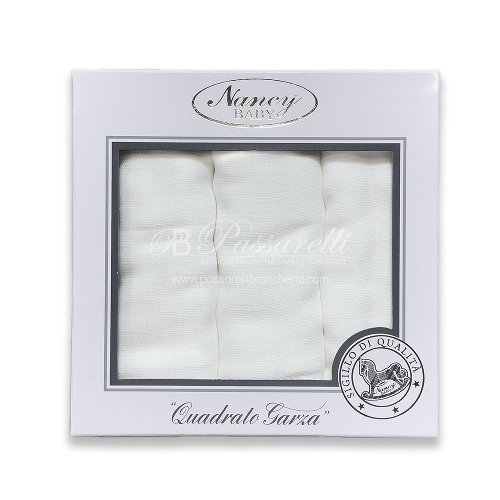 Nancy Confezione 3 Quadrati di Garza 100% Cotone Anallergico 2501S90