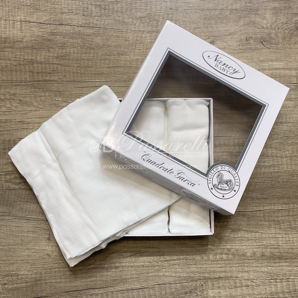 Nancy Confezione 3 Quadrati di Garza 100% Cotone Anallergico 2501S90