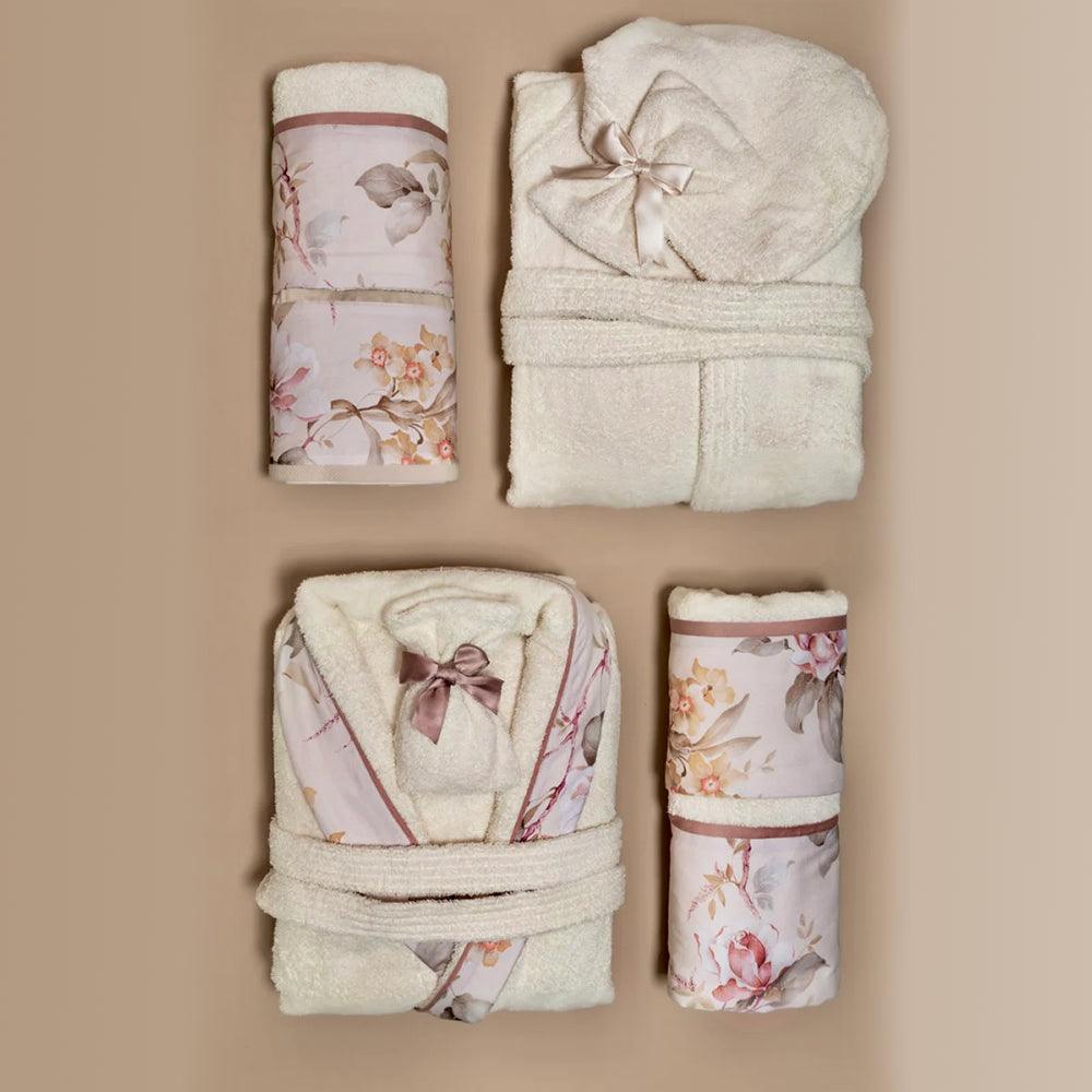 Neith Set Completo Bagno Unisex 8 Pezzi 100% Spugna Cotone Maia B180 - Passarelli Biancheria