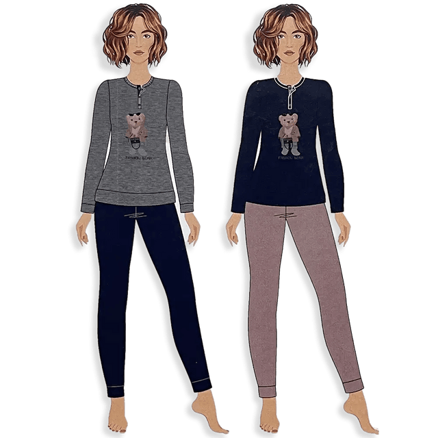 No Name Pigiama da Donna Caldo Cotone 252PF S22 - Passarelli Biancheria