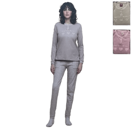 Noidinotte Pigiama Invernale da Donna in Punto Milano FA8372 S82 - Passarelli Biancheria