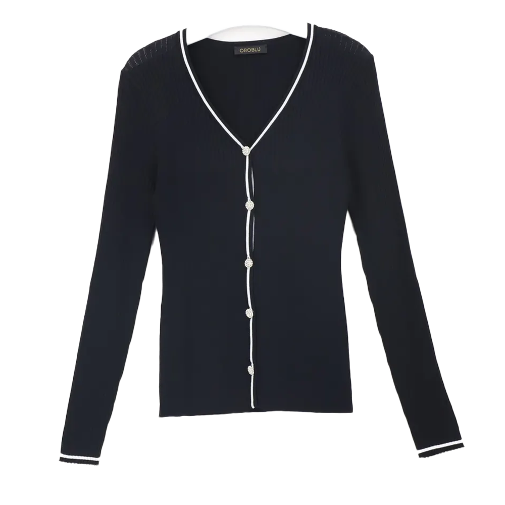 Oroblu Cardigan in Viscosa a Costine Glamour Rib VOBT67636 S74