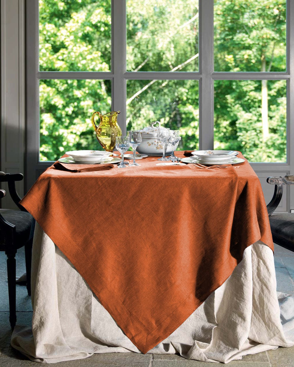 Tessitura Toscana Telerie Servizio in Puro Lino Tinta Unita Tiziano - Varie Dimensioni