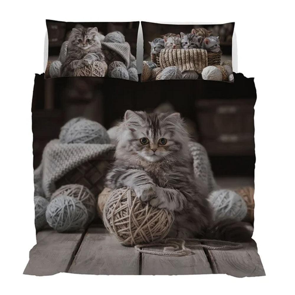 Parure Copripiumino Matrimoniale GoodNight Gatto Felix B30 - Passarelli Biancheria