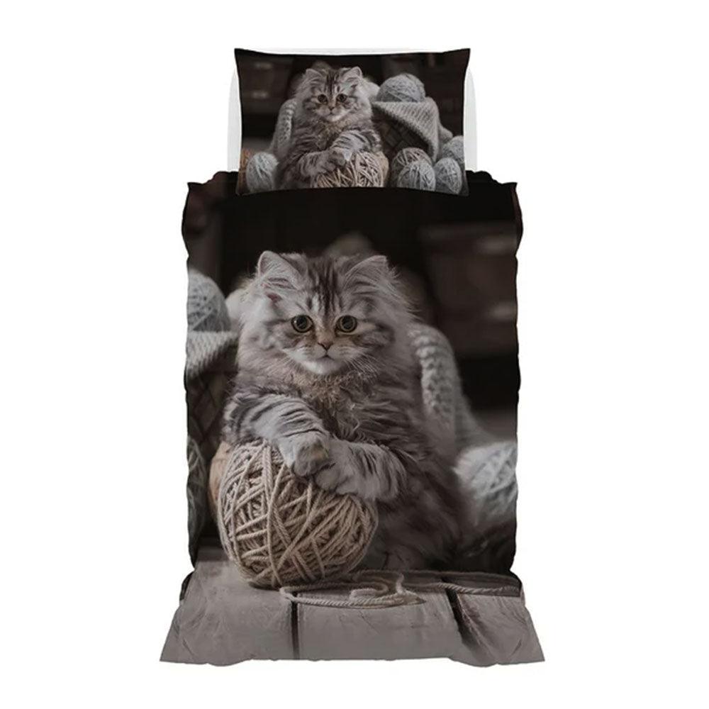 Parure Copripiumino Singolo 1 Posto GoodNight Gatto Felix B22 - Passarelli Biancheria