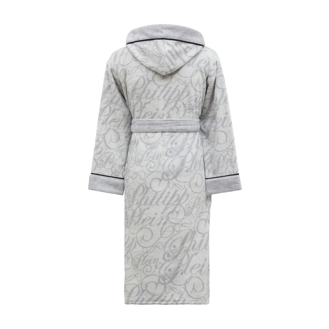 Philipp Plein Accappatoio con Cappuccio Script Moderno in Spugna