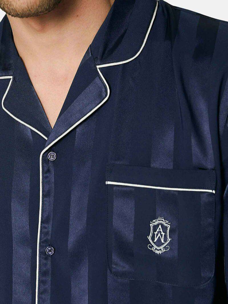 Admas Pigiama in Raso Blu da Uomo 55312 2504S38