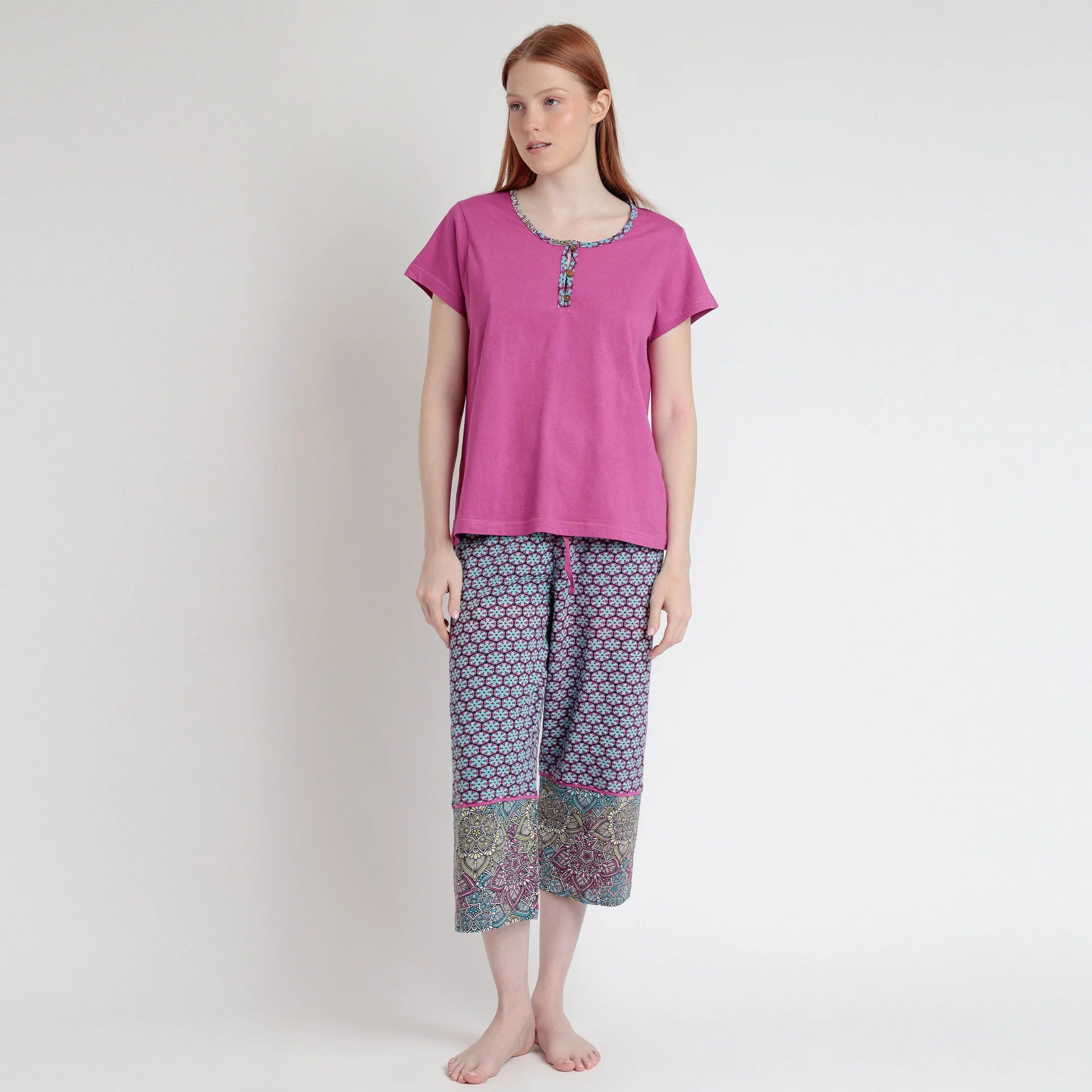 Admas Pigiama donna mezza manica e pantaloni palazzo 63065 2504S22