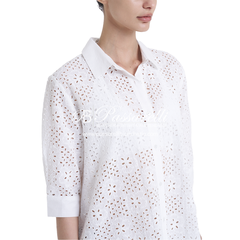 Ragno Abito Copricostume in Sangallo Bianco Maniche 3/4 DP98DI 2504S52