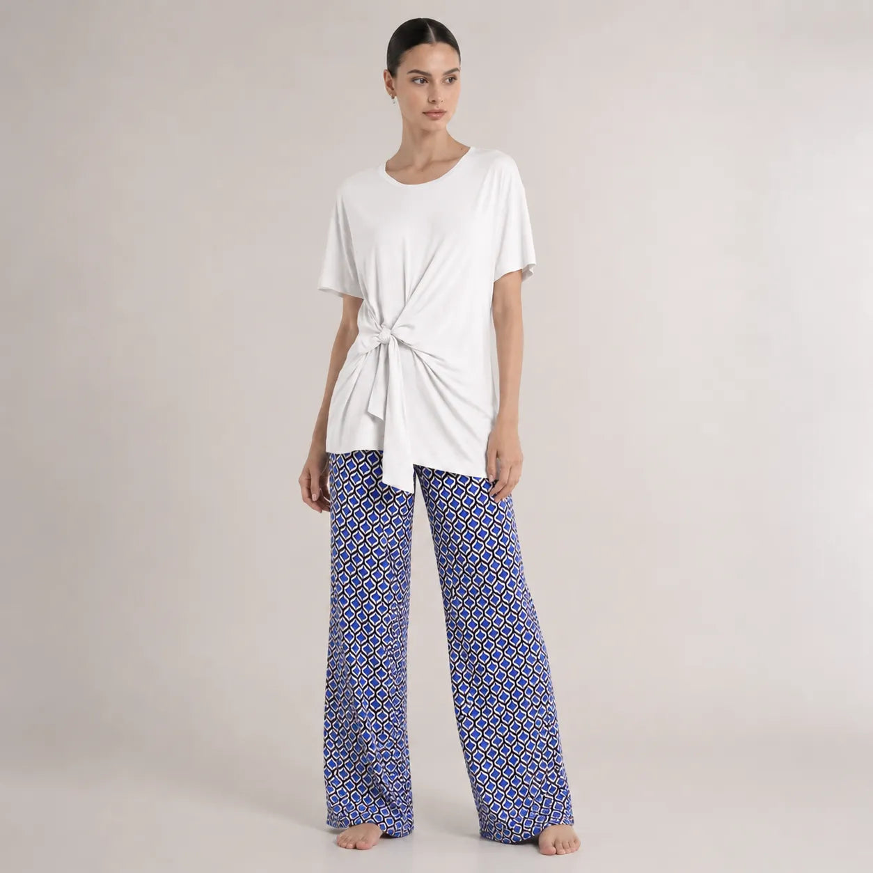 Ragno Blusa Fiocco maniche Corte in Viscosa DQ15TJ