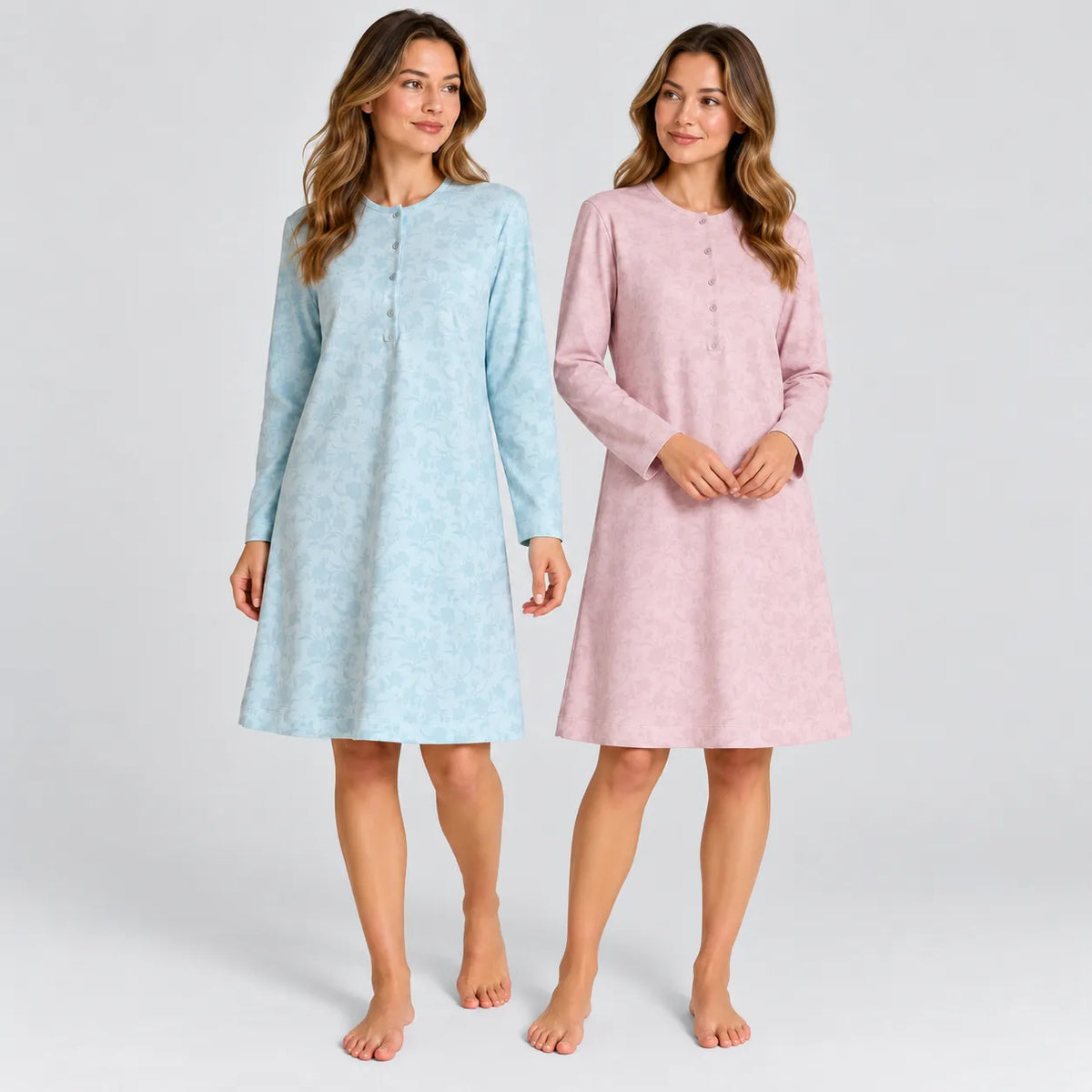 Ragno Camicia da Notte Lunga Cotone Cotone Fantasia DU26NK