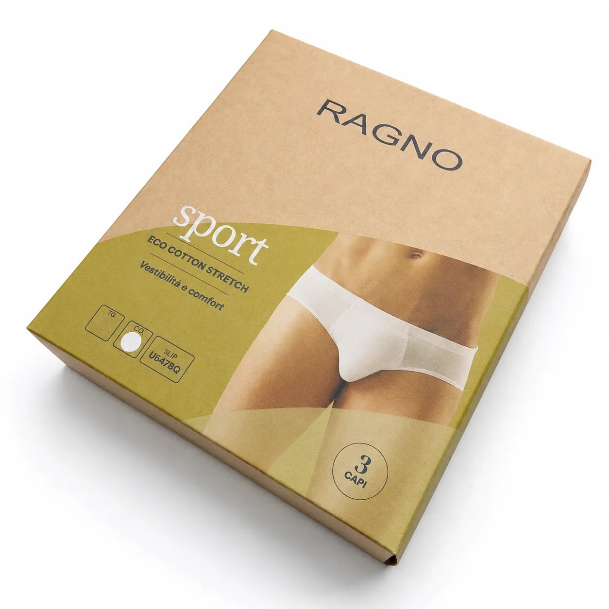 Ragno Confezione 3 Slip Uomo Stretch Cotton Midi U547BQ - 61147Q