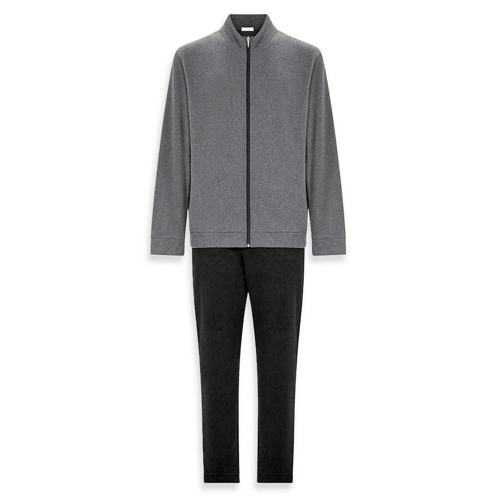 Ragno Pigiama Invernale da Uomo in Cotton Eco Pile Aperto con Zip U787N6 S52 - Passarelli Biancheria