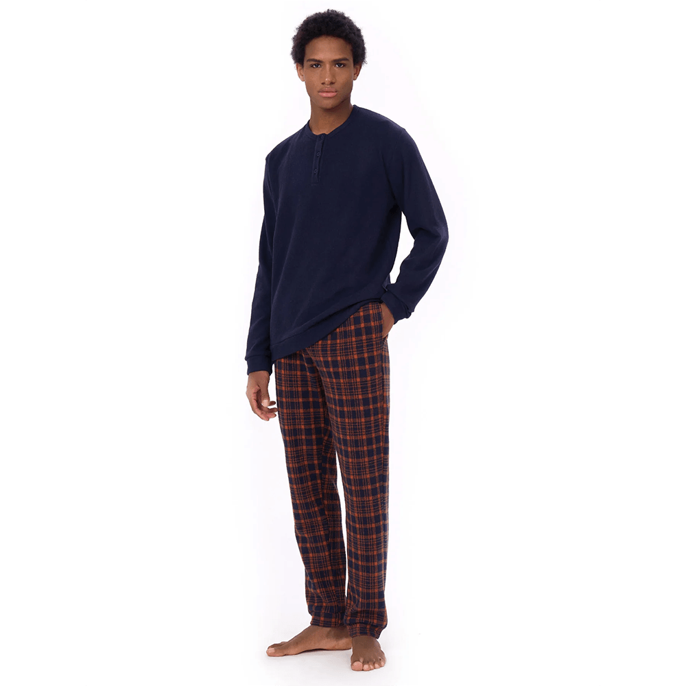 Ragno Pigiama Invernale da Uomo in Cotton Eco Pile U770N1 S42 - Passarelli Biancheria