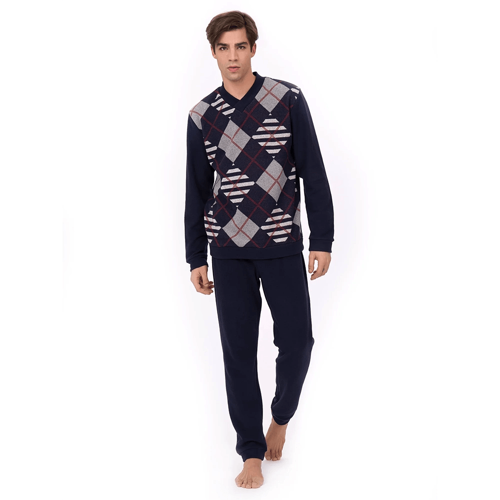 Ragno Pigiama Invernale da Uomo in Cotton Eco Pile U772N2 S47 - Passarelli Biancheria