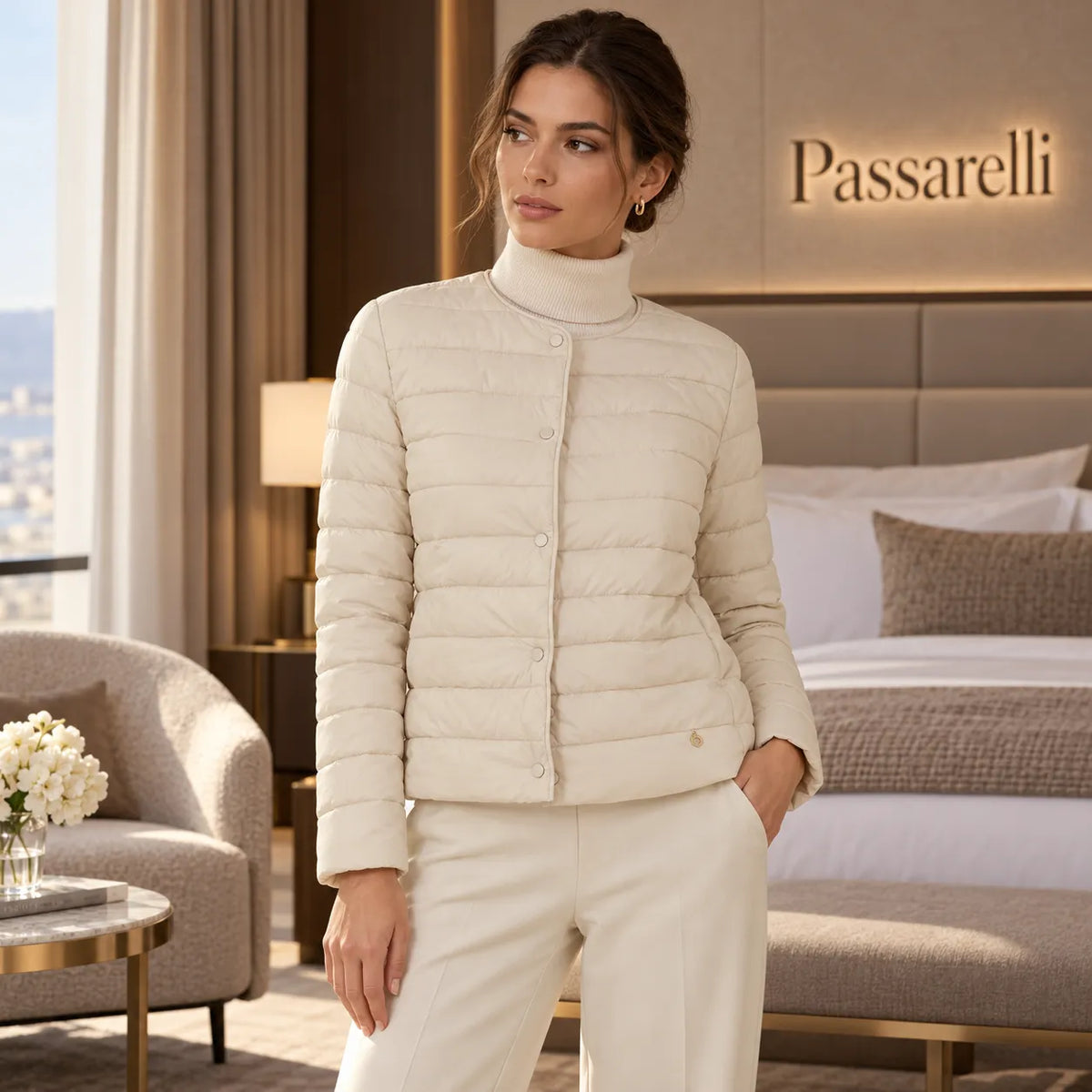 Ragno Piumino da Donna Puffer con manica lunga in Ultralight DT53KP